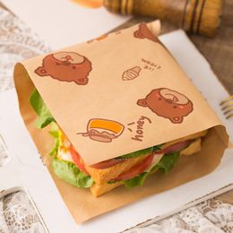 Gift Wrap 50pcs Sandwich Wrapping Paper Folding-free Oil-proof Burgers Use Home Breakfast Baked For One-time PackagingGift GiftGift