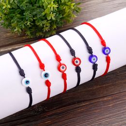 -Handmade Lucky Evil Nazar Charm Stracelet Cadena Roja Black String Rope Trenzada Amuleta Amuleta para mujeres Joyas