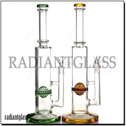 13.8 inches straight tube bong tall hookahs disc percolator borosilicate glass smoking water pipe 14mm bowl female joint Dab rig