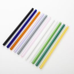 20cmReusable Eco Borosilicate Glass Drinking Straws Clear Coloured Bent Straight Milk Cocktail Straw High temperature