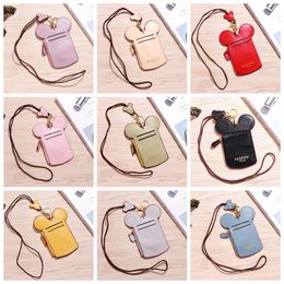 Cute Cartoon Ear Letter Happy Dream Coin Pusre with Lanyard Neck Strap Card Holder Purses Name Credit ID Card Bag Party Favor