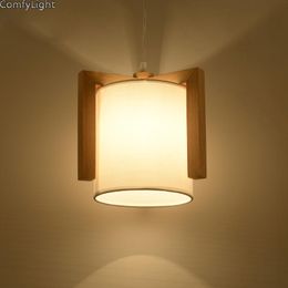 Pendant Lamps Wood Lights Vintage Lamp Lampshade Kitchen Lighting Dining Room Bedside Night Light Hang Retro Loft LampPendant