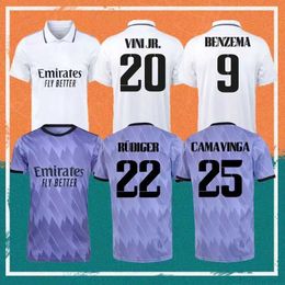 22 23 Kids Soccer Jerseys Football Men Shirt Benzema Hazard Real Camavinga Alaba asensio Modric Madrids Marcelo Valverde Camiseta