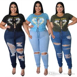 Womens plus size T-Shirt Round Neck Cutout Letter Printed short sleeve Top