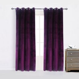 Curtain & Drapes Modern Solid Velvet Curtains For The Bedroom Living Room Custom Size Blackout Blinds Finished WindowCurtain