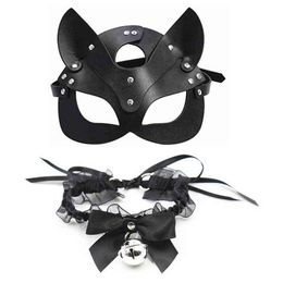 -Erotische Frauen sexy Maske Halbaugen Cosplay Face Cat Leder Maske Halloween Party Cosplay Maske Masquerade Ball Fancy Masken L220711
