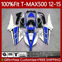 OEM Bodywork For YAMAHA TMAX MAX 500 MAX-500 TMAX-500 2012 2013 2014 2015 Fairings 113No.90 T MAX500 T-MAX500 12-15 TMAX500 12 13 14 15 White blue Injection Mould Body