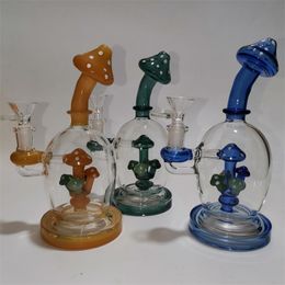 Cheap Laker Colour beaker bong 14.4mm Joint Size Mushroom Design glass pipe 23cm Tall dab rigs