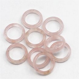 6mm Natural Crystal Stone Handmade Band Rings For Women Girl Party Club Decor Fashion Jewellery Birthday Accessories
