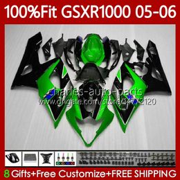 OEM MOTO Body For SUZUKI GSXR 1000 CC K5 GSX-R1000 2005 2006 metal green Bodywork 122No.48 GSXR-1000 GSXR1000 1000CC 05 06 GSX R1000 05-06 Injection Mould Fairings Kit