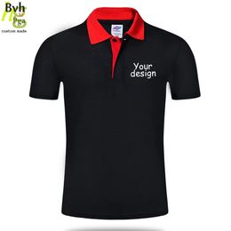 Customised DIY Polo shirt Men s and women s Colour matching Personalised short sleeved advertising 220614