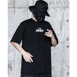 Men's T-Shirts Summer Short Sleeve Cotton T-shirt Clothes Harajuku Crew Neck Loose Streetwear Oversized Tops Chic Hiphop Tee Gothic