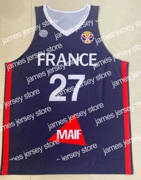 New Rudy Gobert 27 Nicolas Batum National Team Jerseys China print CUSTOM any name number 4XL 5xl 6XL jersey