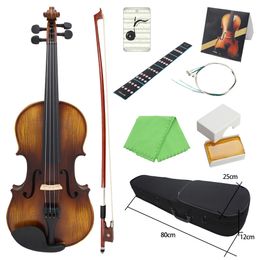 Professional playing 4/4 antique full solid wood matte violins handmade violin music instrument