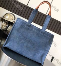 10A Top Tier Quality Luxurys Designers Cabas Thais Bag 41cm Large Womens Letter Print Borsa a tracolla Borsa blu Denim Shopping Tote Bags con Dustbag