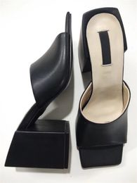 2019 Sandales de la mode Femmes Sandal à talons en cuir véritable Talons hauts talons hauts transparents PVC Cristal Sandal Sandal Toe Femmes Slipper avec High 6cm, 9cm N °24