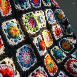 Blankets Handmade Craft Sofa Blanket Ceremony Hand Hooked Fashion Crochet Cushion Felt Pastoral Style Wedding Gift Home DecoratioBlankets