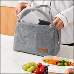 Storage Bags Home Organization Housekee Garden Portable Fresh Cooler Lunch Bag Thermal Insated Box Handbag Bento Pouch Dinner Container Sc