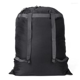 Large Laundry Bag Heavy Duty Polyester Washing Backpack With 2 Adjustable Shoulder Straps For School Camping Drop Bags