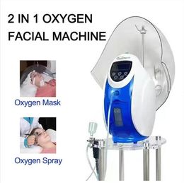 Free shippment Oxgen jet Facial Technology Face Therapy Mask Dome water Spray O2to Derm Hydrogen Oxygen Small Bubble skin care Face Lifting With Spary Gun