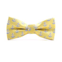 Bow Ties Polyester Bowtie Anchor Pattern Necktie Boy Men's Fashion Business Wedding Yellow Tie Male DressBow