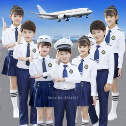 Clothing Sets Boys Girls Students School Uniform Japanese Sailor Suit Kids Pilot Cosplay Costume Chorus Performance Set OutfitsClothing