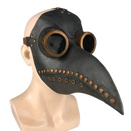 Funny Medil Steampunk Plague Doctor Bird Mask Latex Punk Masks Beak Adult Halloween Event Cosplay Props RB 220611