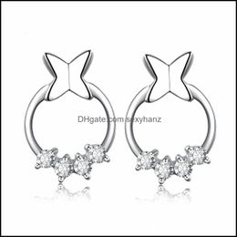 Stud Butterfly Earrings For Women Jewellery Temperament Sier Dance Accessories Party Birthday Gifts Drop Delivery 2021 Sexyhanz Dhwsa