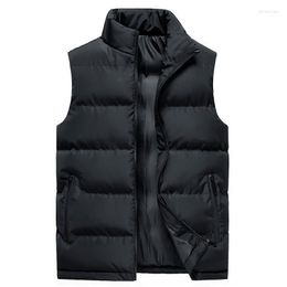 Men's Vests Black Jacket 2022 Winter Warm Sleeveless For Men Fashion Stand Collar Coats Homme Clothing Jaqueta Masculina Phin22