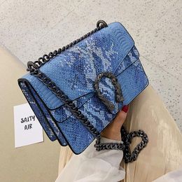 Evening Bags Serpentine Bag Winter Fashion Women 's Shoulder Small Square 2022 Korean Version Of The Chain Messenger PuEvening