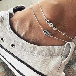 Summer Ankle Bracelet Bangle Silver Color Beads Chain Anklet Sexy Barefoot Jewelry Gift Women Foot Lovely Girl