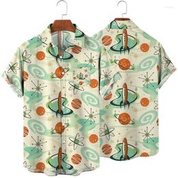 Men's Casual Shirts With Shirt Mens Printed Hawaiian Short Sleeve Button Down Beach Running Yoga ShortMen's