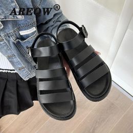 flat footwear for women Canada - Sandals Summer Woman 2022 Women Soft Casual Open Toe Gladiator Wedges Footwear Outdoor Comfortable Solid Flat Shoes