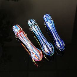Wholesale Mini 110MM Length Small Glass Smoking Hand Tobacco Pipe Pipes Oil Nail Accessories Burning For Dab Rigs Tube Tobacco Dry Herb WL02