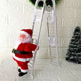 Electric Toy Santa Claus Electric Climbing Ladder Hanging Decoration Christmas Tree Ornaments Gifts Year Kids Gifts Party 201203
