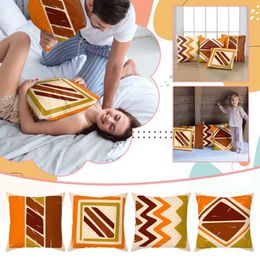 Cushion/Decorative Pillow White Microfiber Pillowcases Geometric Series Printed Pillowcase Line Abstract Peach Skin Home Sofa PillowcaseCush