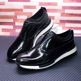 High-end designer shoes for Dress Men's Shoes Non-Slip Sole Glossy Sneakers Wedding High-End Occasion Dating Mens Shoe A19