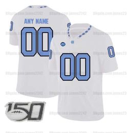 Football Jerseys Custom UNC Football Jersey Brown Surratt Downs Simmons Newsome Howell Williams Gemmel Vohasek Walston Fox Stitched White Blue Top Quality