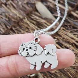 Pendant Necklaces Fashion Cute Poodle Necklace Women Metal Animal Chain Accessories Jewellery NecklacePendant