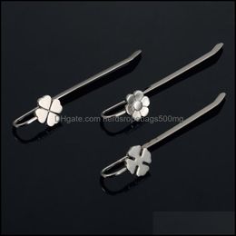 Other Home Decor Garden Delicate Clover Metal Bookmark Escolar Paper Book Marks Student Gift Stationery School Office Supplies Drop Delive