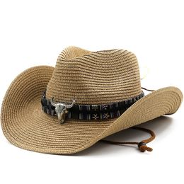 Summer Cowboy Hat For Men Women Fashion Jazz Cap Solid Color Sun Protection Ourdoor Beach Straw Hat Cowgirl Hats