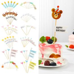 Other Festive & Party Supplies Creative Celebration Decoration Happy Birthday Cake Insert 1 Set Colorful TopperOther
