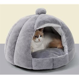 Pet Dog Cat Tent House Kennel Winter Warm Nest Soft Ttyteps Sleeping Mat Pad High Quality Cotton Small Dog Cat Bed Puppy House 201119