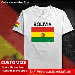 BOLIVIA Country Flag T shirt DIY Custom Jersey Fans Name Number Brand Cotton T shirts Men Women Loose Sports T shirt BOL gx 220616