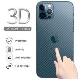 carbon fiber screen protector Canada - Carbon Fiber Screen Protector Back Film For iPhone 13 12 Pro Max Mini X XR 11 ProMax 7 8 6S Plus SE2 Protective Film