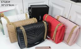 Women 30CM Leather Handbag Chain diagonal Bag luxurys Fashion Designers Shoulder Bags Female clutch Classic Crossbody Handbags