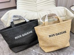 High-quality totes Grass weave handbag rives gauches women Paris luxurys designer bag leisure shopping bags top luxury beach vacation stylish one shoulder bag purse