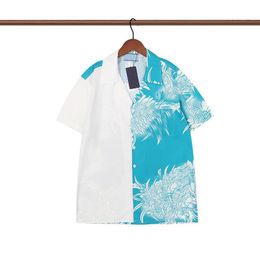 Luxury Designer Shirts Mens Fashion Flower print shirt Hawaii Floral Casual Shirts Men Slim Fit Short Sleeve Variety tee size M-2XL