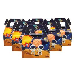 24pcs/lot Candy Box Cake Box Gift Bags Kids Astronaut Solar Space Theme Party Baby Shower Party Decoration Party Favor Supplies 220420