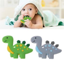 Baby Dinosaur Teether Safety Silicone Animal Teething Toy Toddler Chewable Teether DIY Chew Pendant Necklace Nursing Gifts on Sale